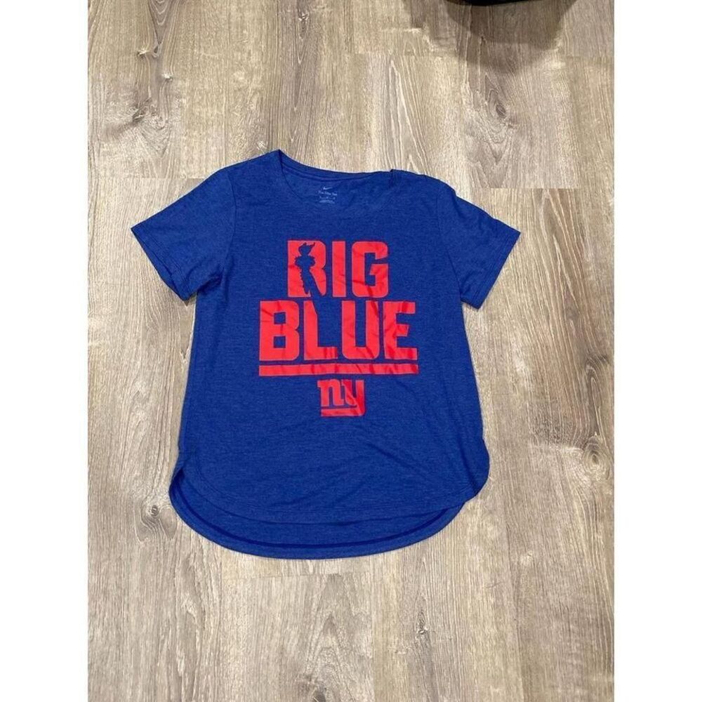 Nike New York Giants Big Blue NY‎ Graphic T-Shirt Blue Womens Medium Scoop Neck